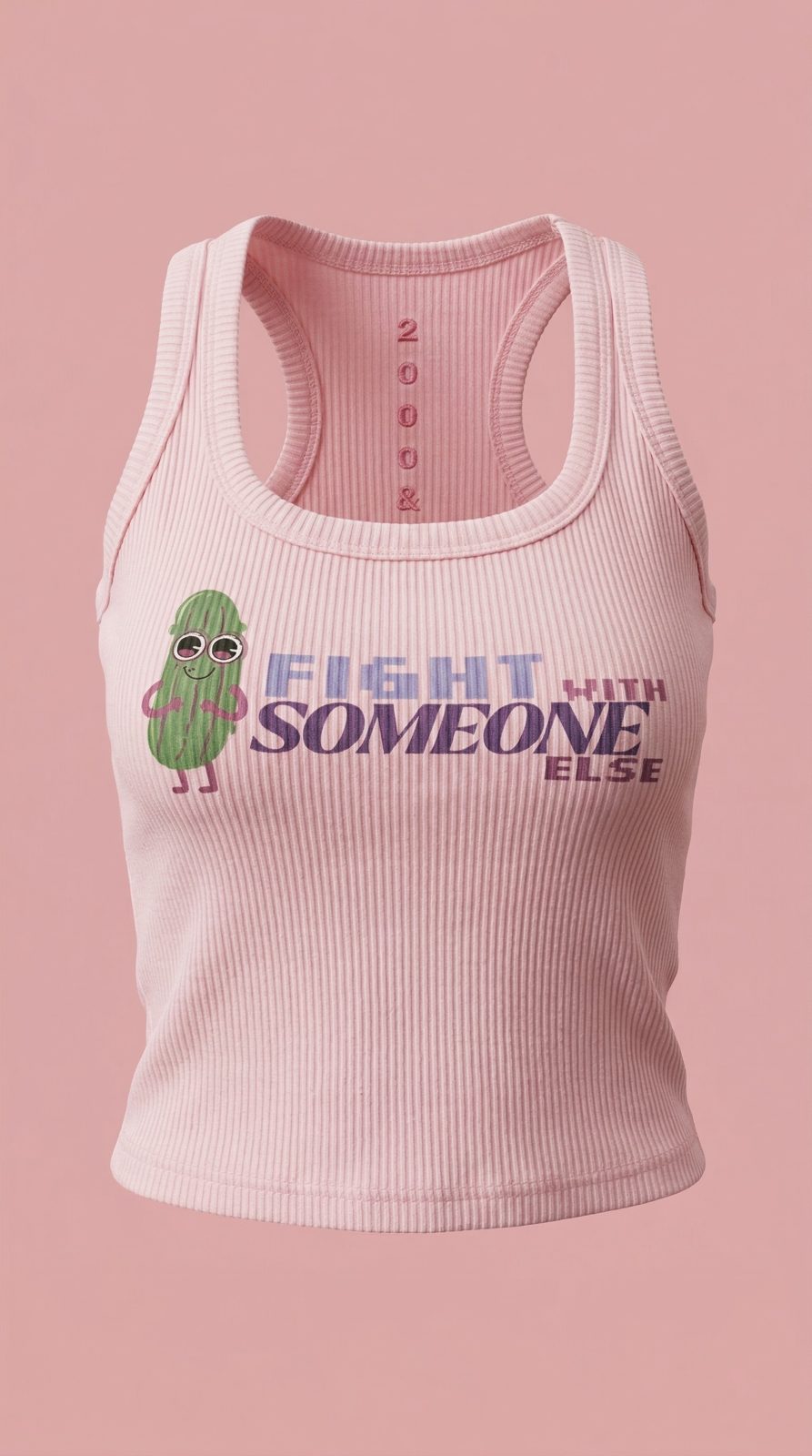 Pink 'Fight With Someone Else' tank